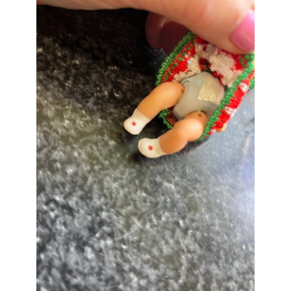 Vtg Miniature Baby Doll Hand Crocheted Costume Original Tag Box Made In Germany - Picture 9 of 9
